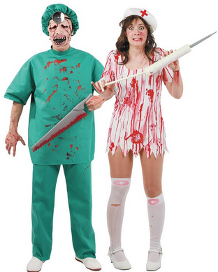 Disfraz de enfermera y paciente para Halloween Disfraz de enfermera y paciente para Halloween