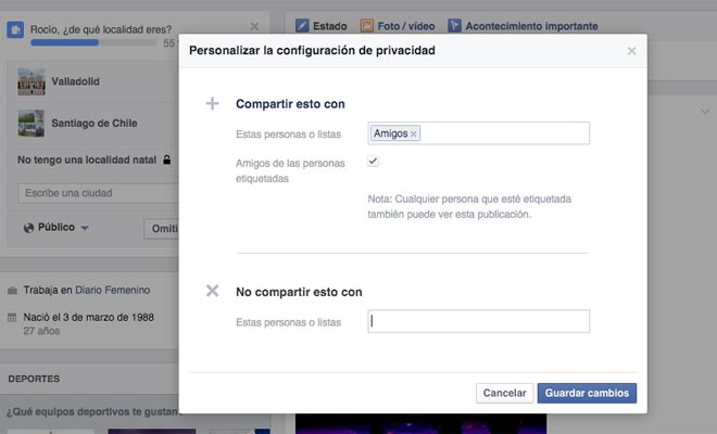 Tercer paso para editar privacidad foto en Facebook Tercer paso para editar privacidad foto en Facebook