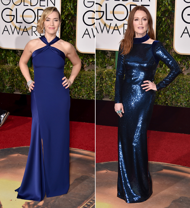 Kate Winslet y Julianne Moore en los Globos de Oro 2016 Kate Winslet y Julianne Moore en los Globos de Oro 2016