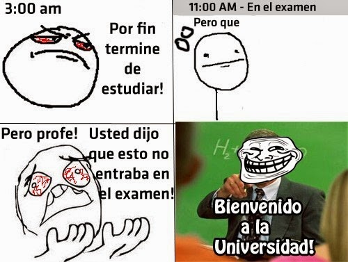 Examen en la universidad
