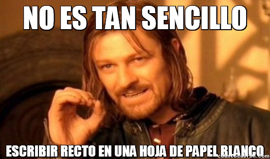 Escribir recto en un folio