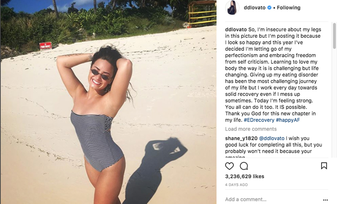 Aprende a amar tu cuerpo con los consejos de Demi Lovato