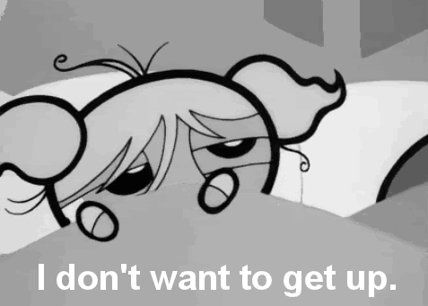 Cansancio Gifs que describen el periodo menstrual