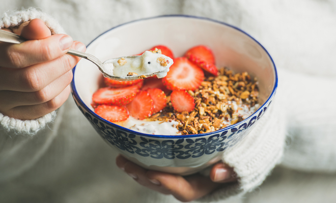 Avena y papaya para comer sano