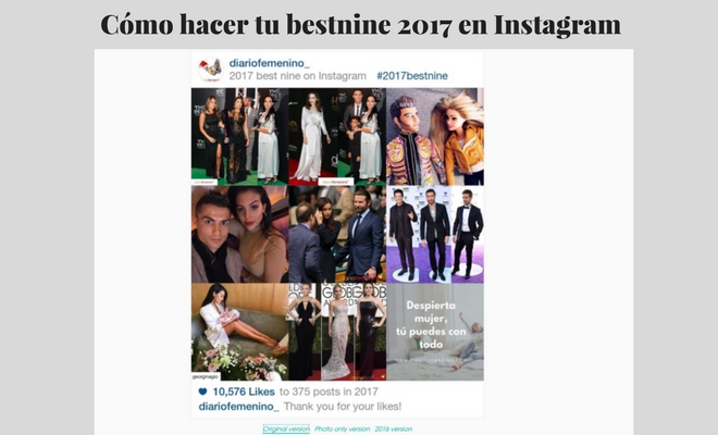 Cómo hacer tu bestnine 2017 en Instagram 